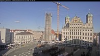 Archiv Foto Webcam Augsburger Rathausplatz und Perlachturm 13:00