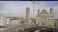 Archiv Foto Webcam Augsburger Rathausplatz und Perlachturm 11:00