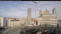 Archiv Foto Webcam Augsburger Rathausplatz und Perlachturm 13:00