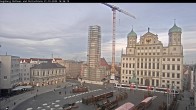 Archiv Foto Webcam Augsburger Rathausplatz und Perlachturm 15:00