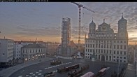 Archiv Foto Webcam Augsburger Rathausplatz und Perlachturm 06:00