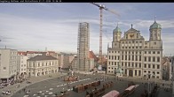 Archiv Foto Webcam Augsburger Rathausplatz und Perlachturm 11:00