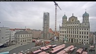 Archiv Foto Webcam Augsburger Rathausplatz und Perlachturm 09:00