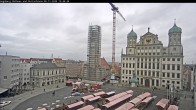 Archiv Foto Webcam Augsburger Rathausplatz und Perlachturm 11:00
