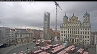 Archiv Foto Webcam Augsburger Rathausplatz und Perlachturm 13:00