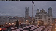 Archiv Foto Webcam Augsburger Rathausplatz und Perlachturm 06:00