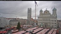 Archiv Foto Webcam Augsburger Rathausplatz und Perlachturm 07:00