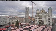 Archiv Foto Webcam Augsburger Rathausplatz und Perlachturm 11:00