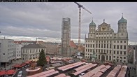 Archiv Foto Webcam Augsburger Rathausplatz und Perlachturm 13:00