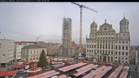 Archiv Foto Webcam Augsburger Rathausplatz und Perlachturm 09:00