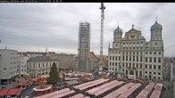 Archiv Foto Webcam Augsburger Rathausplatz und Perlachturm 09:00