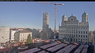 Archiv Foto Webcam Augsburger Rathausplatz und Perlachturm 10:00