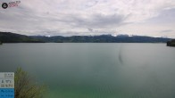 Archived image Webcam Lake Walchensee: View Hotel Karwendelblick 13:00