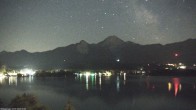 Archiv Foto Webcam Faaker See, Blickrichtung Mittagskogel 23:00