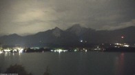 Archiv Foto Webcam Faaker See, Blickrichtung Mittagskogel 23:00