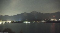 Archiv Foto Webcam Faaker See, Blickrichtung Mittagskogel 23:00