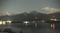 Archiv Foto Webcam Faaker See, Blickrichtung Mittagskogel 23:00