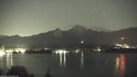 Archiv Foto Webcam Faaker See, Blickrichtung Mittagskogel 23:00