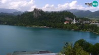 Archiv Foto Webcam Blick auf den Bleder See in Slowenien 13:00