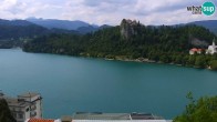 Archiv Foto Webcam Blick auf den Bleder See in Slowenien 13:00