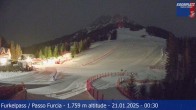 Archived image Webcam Base station Passo Furcia, Plan de Corones 23:00