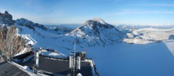 Archiv Foto Webcam Dachstein Gletscher: Panoramablick von der Bergstation 15:00