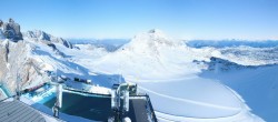 Archiv Foto Webcam Dachstein Gletscher: Panoramablick von der Bergstation 23:00
