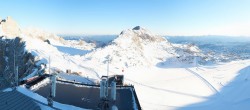 Archiv Foto Webcam Dachstein Gletscher: Panoramablick von der Bergstation 02:00
