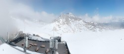 Archiv Foto Webcam Dachstein Gletscher: Panoramablick von der Bergstation 09:00