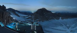 Archiv Foto Webcam Dachstein Gletscher: Panoramablick von der Bergstation 23:00
