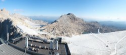 Archiv Foto Webcam Dachstein Gletscher: Panoramablick von der Bergstation 07:00