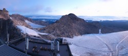 Archiv Foto Webcam Dachstein Gletscher: Panoramablick von der Bergstation 05:00