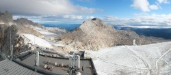Archiv Foto Webcam Dachstein Gletscher: Panoramablick von der Bergstation 08:00