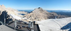 Archiv Foto Webcam Dachstein Gletscher: Panoramablick von der Bergstation 08:00