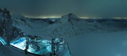 Archiv Foto Webcam Dachstein Gletscher: Panoramablick von der Bergstation 01:00