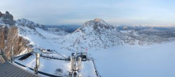 Archiv Foto Webcam Dachstein Gletscher: Panoramablick von der Bergstation 15:00