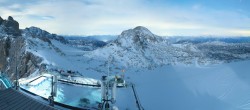 Archiv Foto Webcam Dachstein Gletscher: Panoramablick von der Bergstation 19:00
