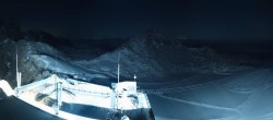 Archiv Foto Webcam Dachstein Gletscher: Panoramablick von der Bergstation 19:00