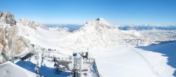 Archiv Foto Webcam Dachstein Gletscher: Panoramablick von der Bergstation 09:00