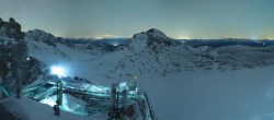 Archiv Foto Webcam Dachstein Gletscher: Panoramablick von der Bergstation 23:00