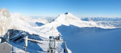 Archiv Foto Webcam Dachstein Gletscher: Panoramablick von der Bergstation 08:00