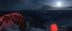 Archiv Foto Webcam Zugspitze: Panoramablick vom Gipfel 01:00