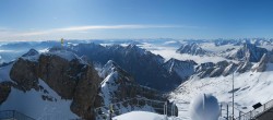 Archiv Foto Webcam Zugspitze: Panoramablick vom Gipfel 08:00