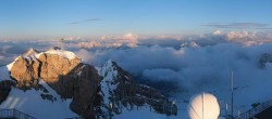 Archiv Foto Webcam Zugspitze: Panoramablick vom Gipfel 19:00