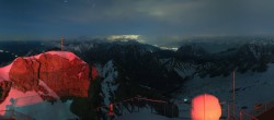 Archiv Foto Webcam Zugspitze: Panoramablick vom Gipfel 23:00
