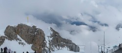 Archiv Foto Webcam Zugspitze: Panoramablick vom Gipfel 13:00