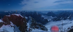 Archiv Foto Webcam Zugspitze: Panoramablick vom Gipfel 23:00