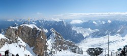 Archiv Foto Webcam Zugspitze: Panoramablick vom Gipfel 11:00