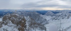 Archiv Foto Webcam Zugspitze: Panoramablick vom Gipfel 09:00