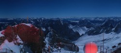 Archiv Foto Webcam Zugspitze: Panoramablick vom Gipfel 01:00